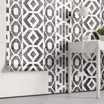 Tapet Personalizat Patterns cu model abstract in dungi negre - LINY SHAPES