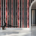 Tapet Personalizat Patterns in dungi rosii si negre - ABSTRACT TEXTURED LINES