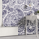 Tapet Personalizat Patterns cu model abstract de bandana in nuante de albastru - DARK BLUE BANDANA