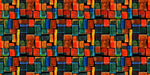 Tapet Personalizat Patterns cu cuburi pictate in nuante de rosu verde si albastru - COLORFUL WATERCOLOR CUBES