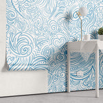 Tapet Personalizat Patterns cu model abstract in nuante de albastru - HEARTS AND WAVES