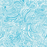Tapet Personalizat Patterns cu model abstract in nuante de albastru - HEARTS AND WAVES
