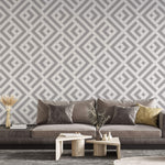 Tapet Personalizat Patterns cu model abstract in nuante de gri - INTERRUPTED SHAPES