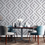 Tapet Personalizat Patterns cu model abstract in nuante de gri - INTERRUPTED SHAPES