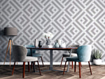 Tapet Personalizat Patterns cu model abstract in nuante de gri - INTERRUPTED SHAPES