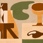 Tapet personalizat abstract cu un echilibru vizual de forme si culori creand o armonie estetica si o senzatie de calm visual poise