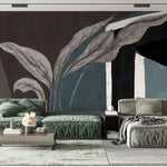 Tapet personalizat abstract cu o reprezentare statica a naturii cu elemente stilizate ce aduce liniste si echilibru still nature