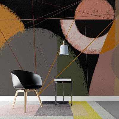 tapet personalizat abstract cu un design in interpretarea unui ochi stilizat cu forme si culori indraznete creand un punct focal artistic abstract eye