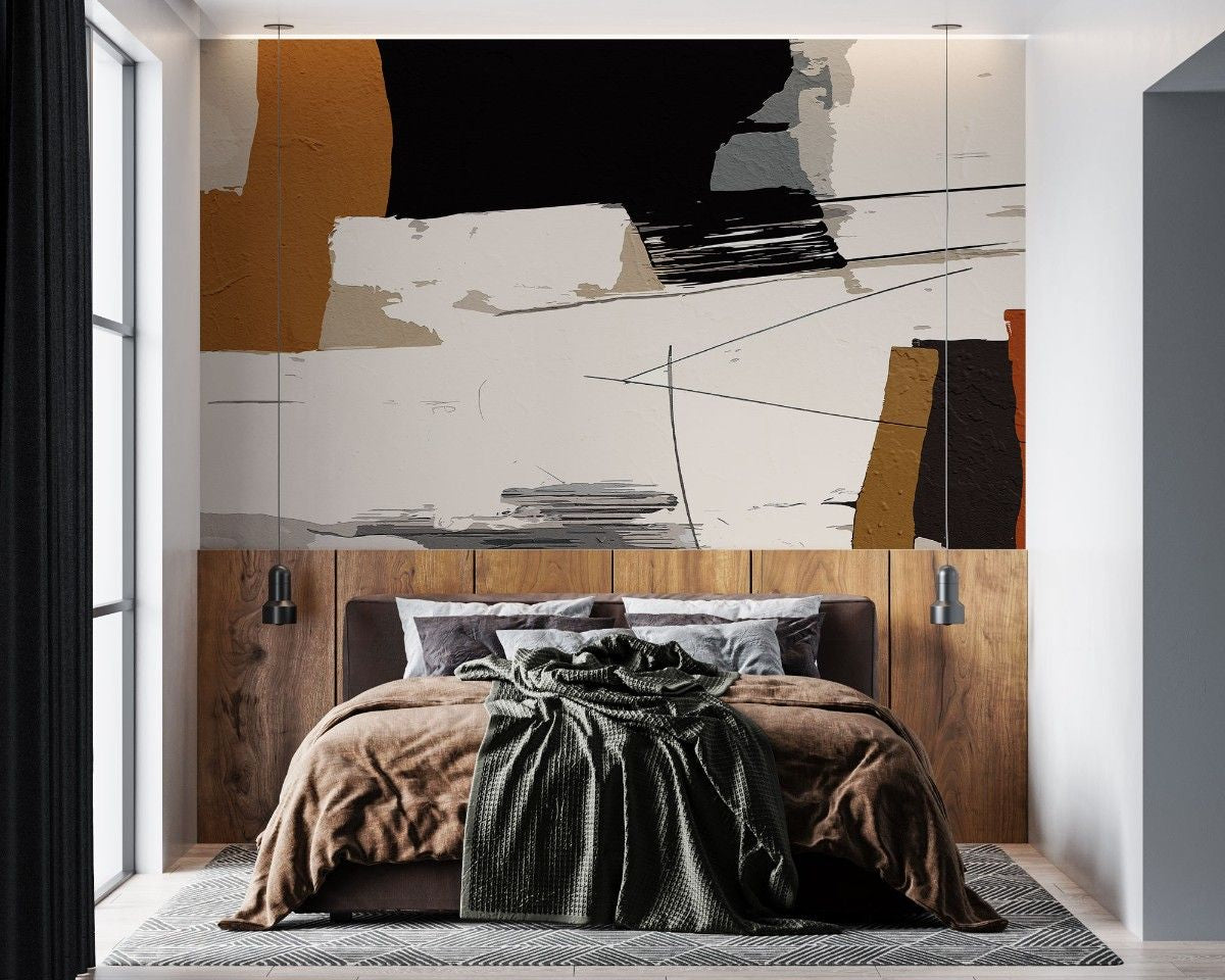 tapet personalizat abstract cu straturi urbane creand un design modern si dinamic ce evoca peisaje citadine stilizate urban layers