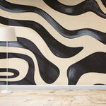 Tapet personalizat abstract cu un efect de topire monocrom oferind un aspect fluid si contemporan monochrome melt