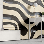 Tapet personalizat abstract cu un efect de topire monocrom oferind un aspect fluid si contemporan monochrome melt