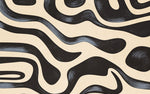 Tapet personalizat abstract cu un efect de topire monocrom oferind un aspect fluid si contemporan monochrome melt