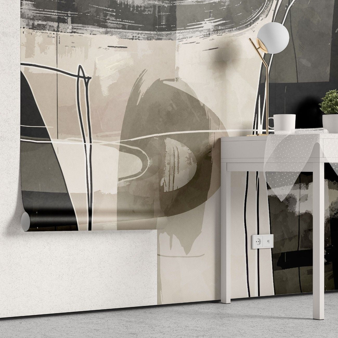 tapet personalizat abstract cu un impuls incadrat de linii si culori oferind un design energetic si structurat impulse framed