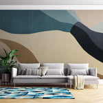 Tapet personalizat abstract cu forme continue si fluide creand un design fluid cu un flux vizual placut seamless shapes