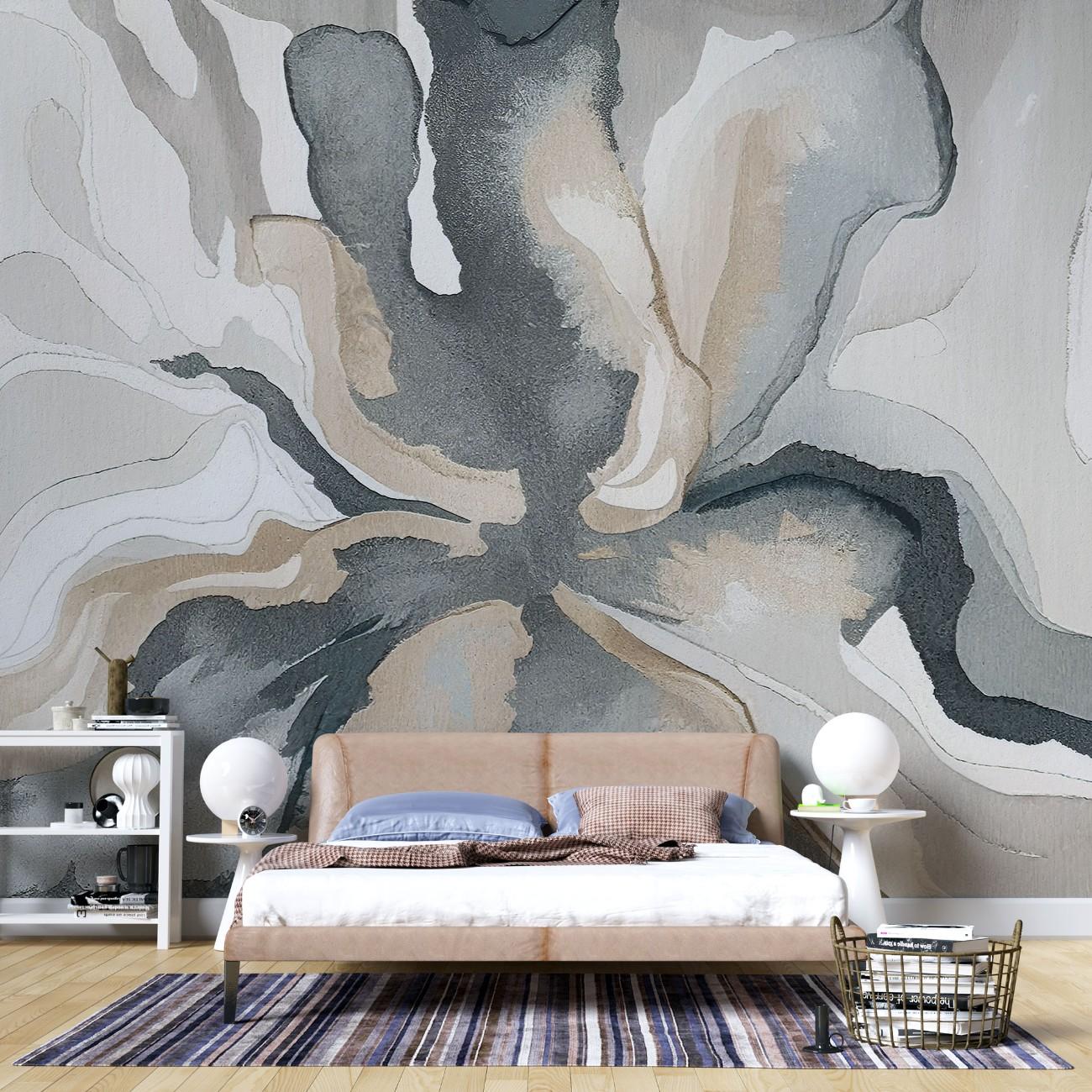 tapet personalizat abstract cu o miscare fluida a formelor creand un design dinamic si organic fluid motion