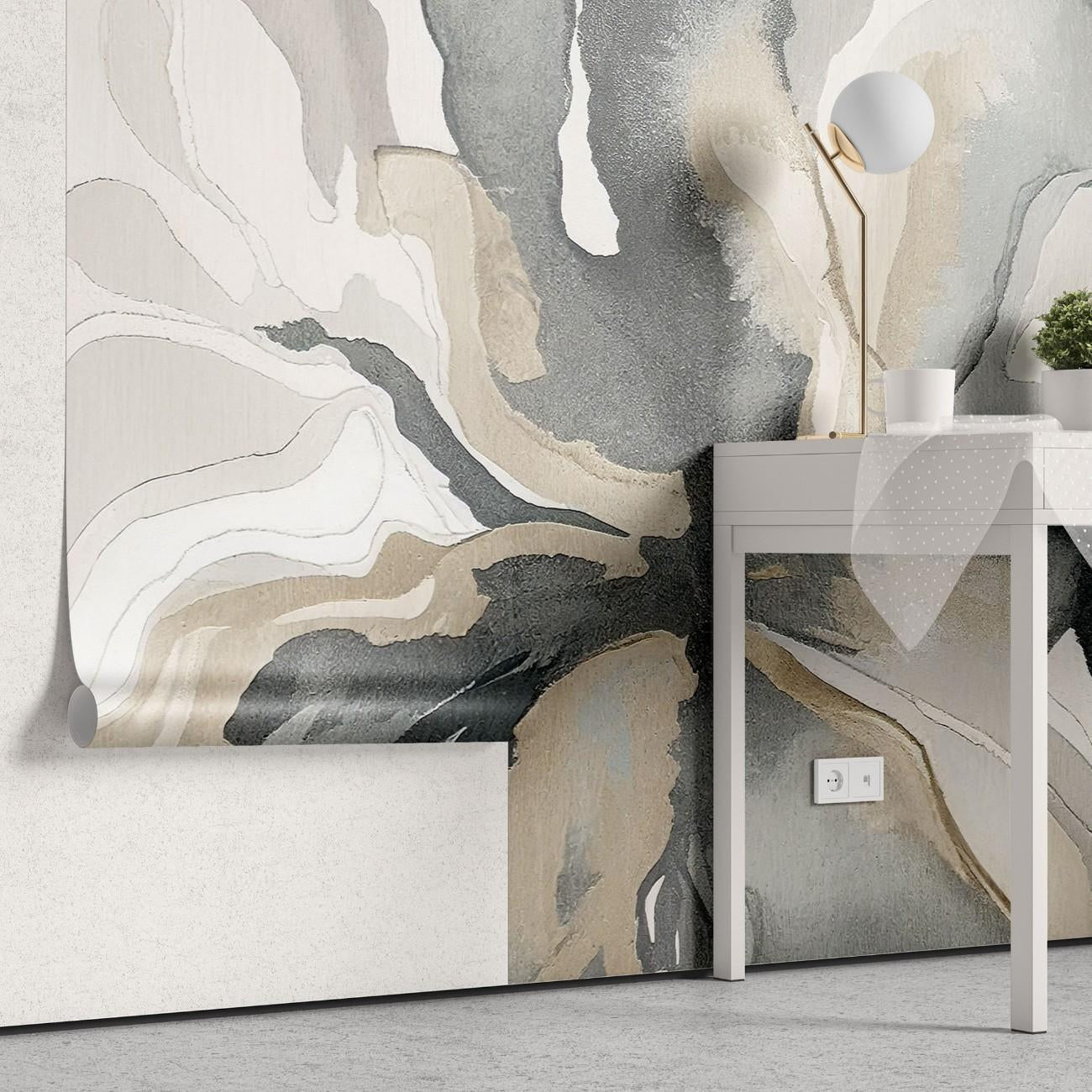 tapet personalizat abstract cu o miscare fluida a formelor creand un design dinamic si organic fluid motion