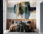 Tapet personalizat abstract cu pictura in straturi si texturi ce sugereaza ritm si repetitie paint frequency