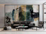 Tapet personalizat abstract cu pictura in straturi si texturi ce sugereaza ritm si repetitie paint frequency