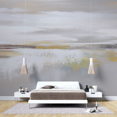 tapet personalizat abstract cu o compozitie calma in nuante calde evocand o senzatie de liniste si armonie warm silence