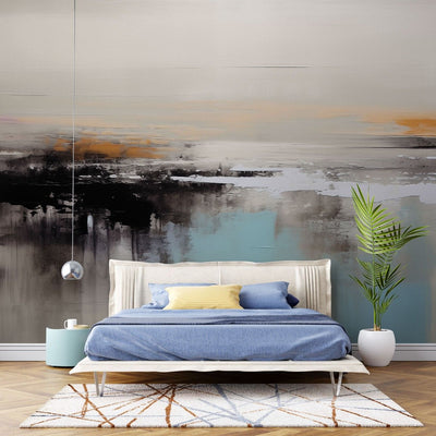 tapet personalizat abstract cu tonuri pamantii estompate aducand o nota de naturalete si sobrietate muted earth