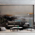 Tapet personalizat abstract cu tonuri pamantii estompate aducand o nota de naturalete si sobrietate muted earth