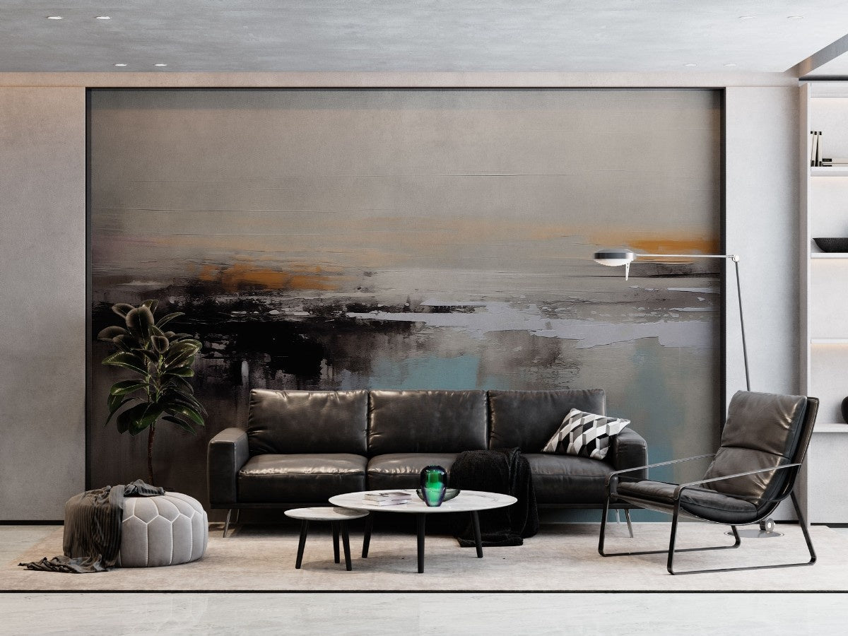 tapet personalizat abstract cu tonuri pamantii estompate aducand o nota de naturalete si sobrietate muted earth
