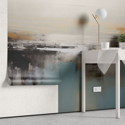 tapet personalizat abstract cu tonuri pamantii estompate aducand o nota de naturalete si sobrietate muted earth