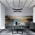 Tapet personalizat abstract cu accente de auriu si carbune creand un contrast elegant si modern gold and charcoal