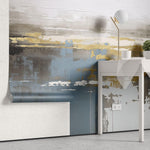 Tapet personalizat abstract cu accente de auriu si carbune creand un contrast elegant si modern gold and charcoal