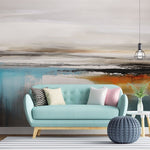 Tapet personalizat abstract cu pictura in nuante pamantii cu o textura bruta si o paleta de culori inspirata din natura earthy strokes