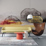 Tapet personalizat abstract cu un print ce imita lemnul intr o maniera stilizata si moderna abstract woodprint