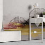 Tapet personalizat abstract cu un print ce imita lemnul intr o maniera stilizata si moderna abstract woodprint