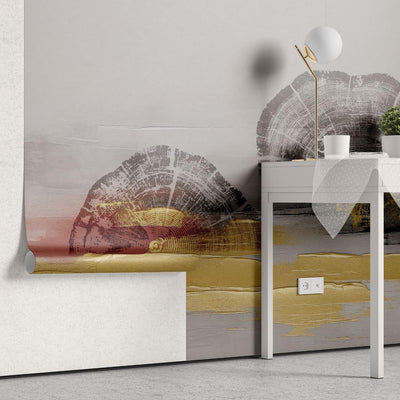 tapet personalizat abstract cu un print ce imita lemnul intr o maniera stilizata si moderna abstract woodprint