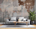 Tapet personalizat abstract cu o textura ce aminteste de beton cimentat oferind un aspect industrial si urban scraped concrete