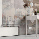 Tapet personalizat abstract cu o textura ce aminteste de beton cimentat oferind un aspect industrial si urban scraped concrete