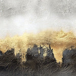 Tapet personalizat abstract cu un efect estompat de auriu si carbune creand o atmosfera misterioasa si eleganta blurry gold charcoal