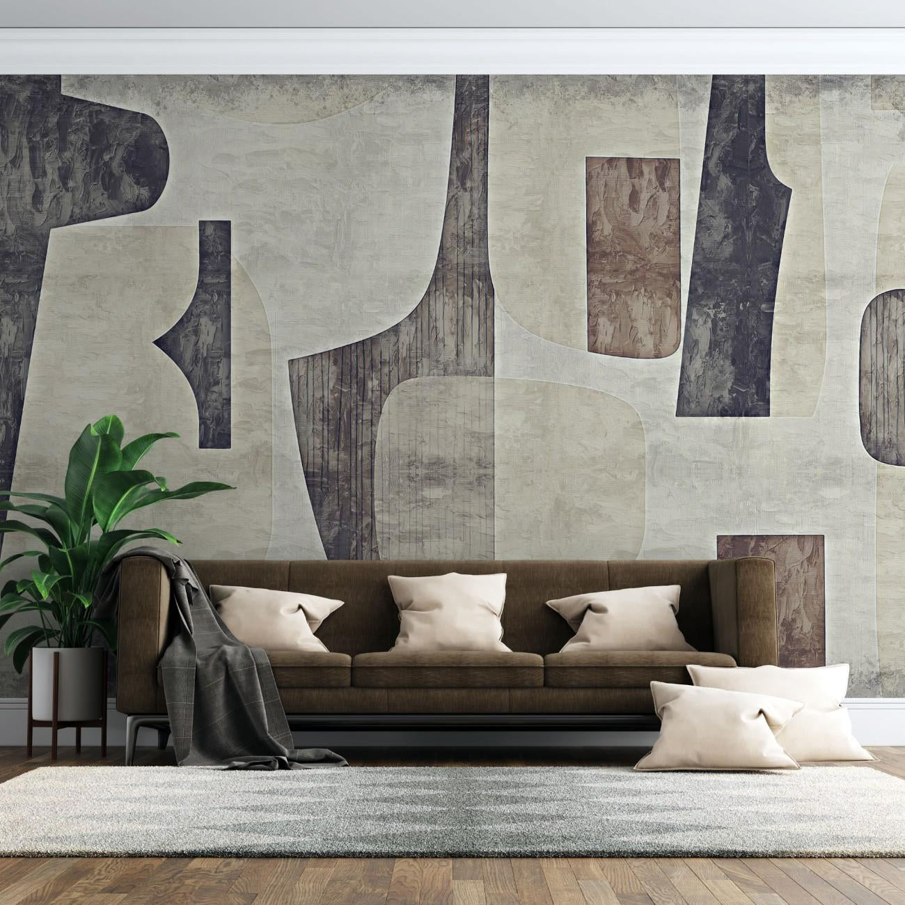 tapet personalizat abstract cu o schita de perete oferind un aspect arhitectural si minimalist wall blueprint