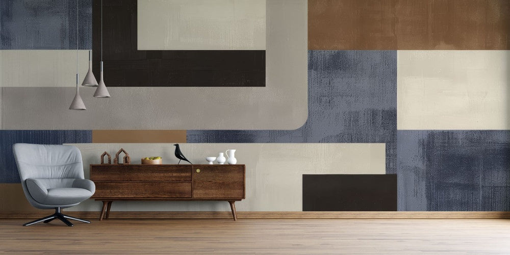 Tapet personalizat abstract cu o grila moderna ce aduce un stil contemporan si ordonat modern grid