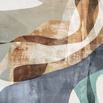 Tapet personalizat abstract cu fragmente in nuante de sienna aducand un aspect textural si o caldura pamantie sienna fragments