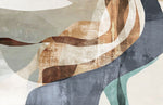 Tapet personalizat abstract cu fragmente in nuante de sienna aducand un aspect textural si o caldura pamantie sienna fragments
