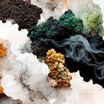 Tapet Personalizat Abstract cu un model abstract in nuante portocalii si maronii - SMOKE FOREST