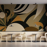 Tapet Personalizat Abstract cu elemente abstracte in nuante maronii si verzi - ABSTRACT TERRACOTTA
