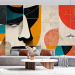 Tapet Personalizat Abstract cu compozitii colorate ce alcatuiesc un portret abstract - REIMAGINED