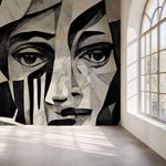 Tapet Personalizat Abstract cu portrete faciale deformate intr-o compozitie artistica abstracta - DEFORMED