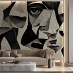 Tapet Personalizat Abstract cu portrete faciale deformate intr-o compozitie artistica abstracta - DEFORMED