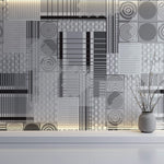 Tapet Personalizat Abstract cu model circular abstract in nuante de gri - MODERN GREY