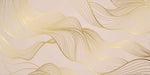 Tapet Personalizat Abstract cu unde aurii pe un fundal roz - SOFT GODDESS