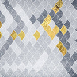 Tapet Personalizat Abstract cu solzi abstracti in nuante de gri si auriu - GREY GOLDEN FLAKES