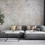 Tapet Personalizat Abstract cu model rococo intr-o textura vintage - CEMENT ROCOCO
