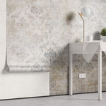 Tapet Personalizat Abstract cu model rococo intr-o textura vintage - CEMENT ROCOCO